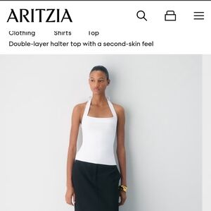 Aritzia White Halter Top